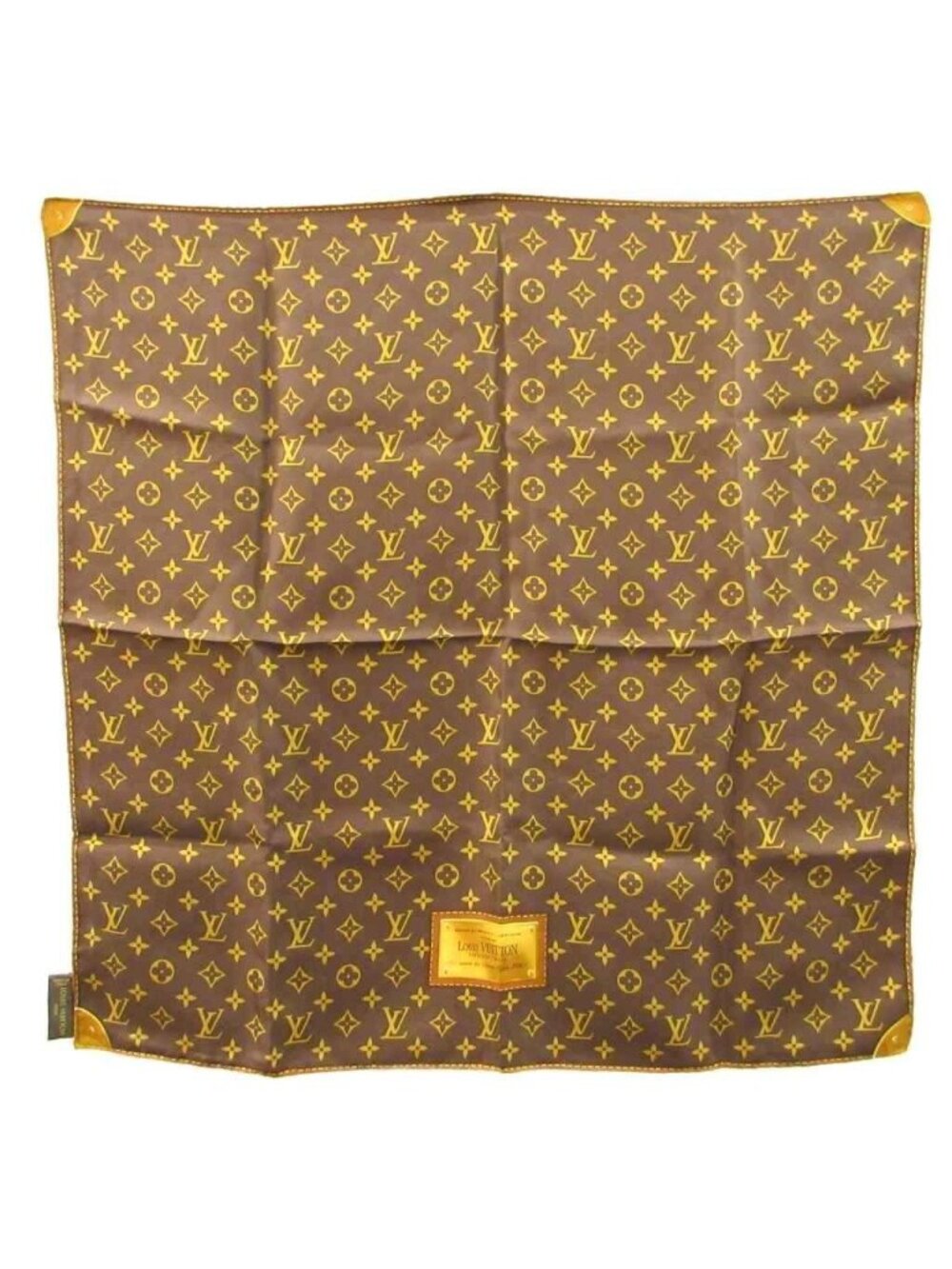 Louis Vuitton Monogram Carre Classic Silk Scarf Brown